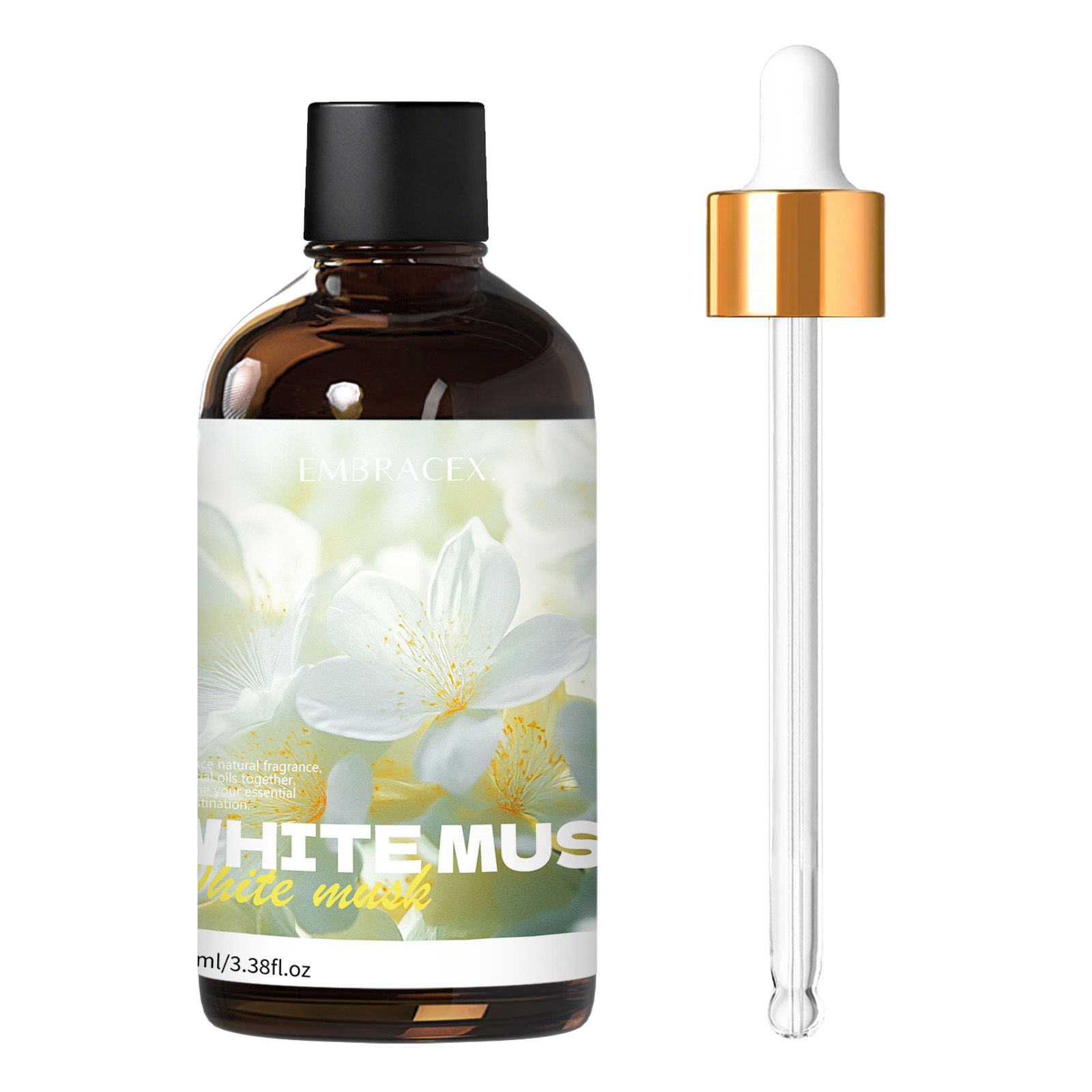Musk White Oil - 100ml ホワイトムスクフレグランスオイル ディフューザー、車用アクセサリー、DIYプロジェクト、キャンドル作り用、長持ちする香り、ギフト