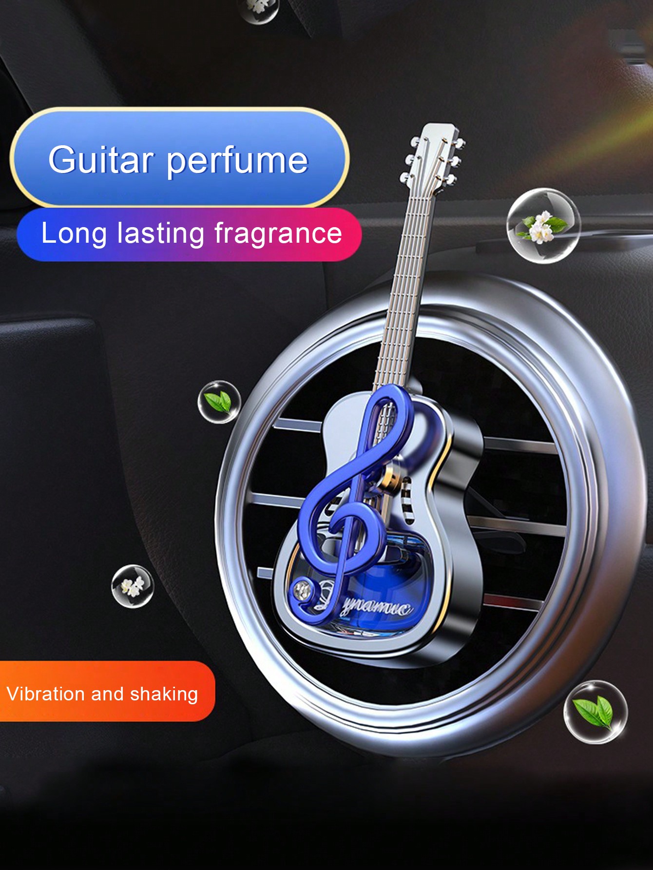 Fragrance Perfume Note - 1個入り 車用エアコン吹き出し口用アロマセラピー 車内芳香剤 車用香水 ミニカー ダイナミック音符型エアコン吹き出し口用香水