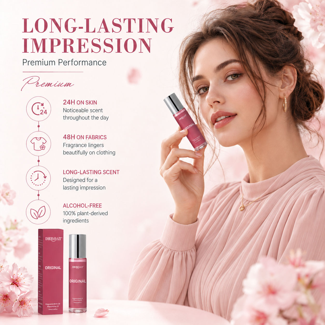 女性用ロールオン香水オイル。チェリーのフローラルとソフトウッ - On Perfume & Fragrance Kota Bogor のレビューと価格
