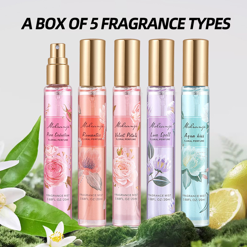 女性用香水ギフトセット5個入り - 長持ちするフローラル・フ - Perfume Fragrance Vanilla のレビューと価格