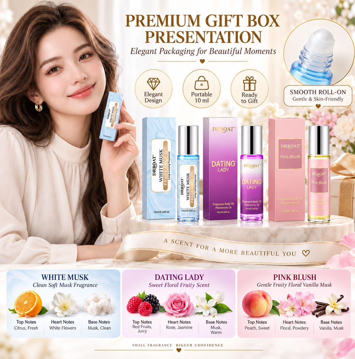 10mlの女性用ロールオンオイル香水。フローラルフルーティー - On Perfume & Fragrance Kota Bogor のレビューと価格