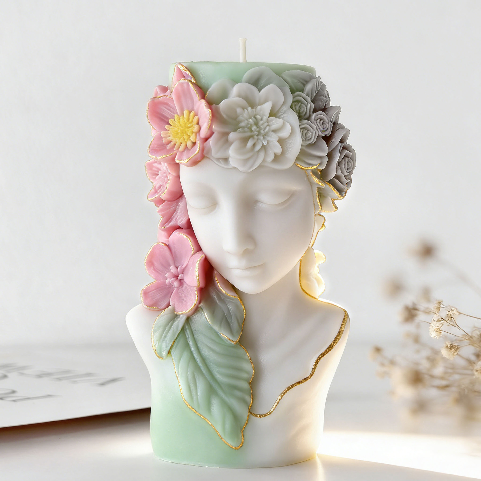 3D 花柄ポートレートレリーフキャンドルシリコンモールド D - Perfume Fragrance Oils For Candles のレビューと価格