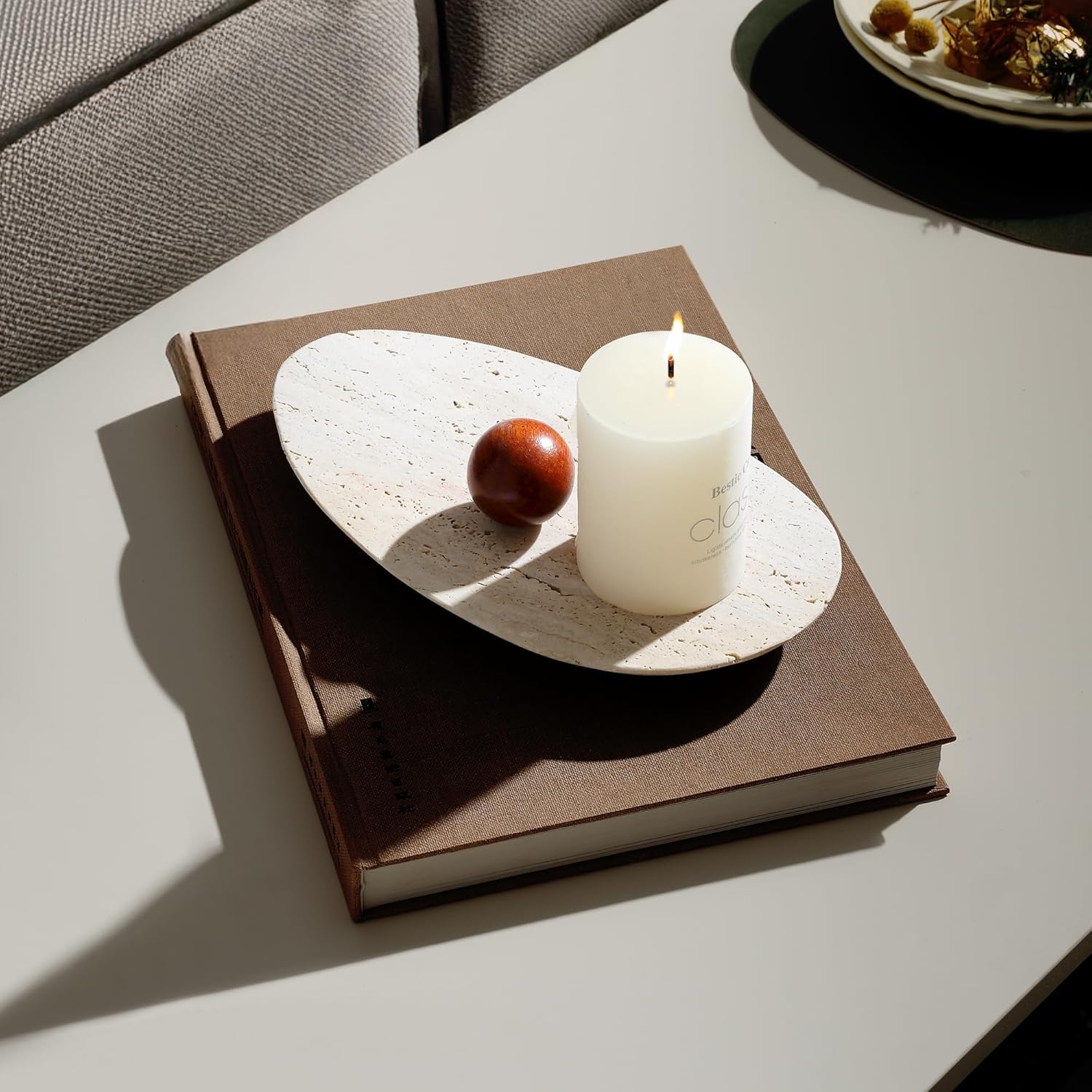 トラバーチン製バニティトレイ、バスルームのカウンターと家の装 - Perfume Fragrance House のレビューと価格
